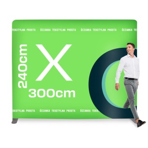 Gerade textile Werbewand 300 x 240 cm - Presse-Ausstellungswand