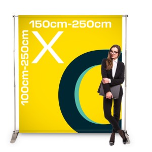 Pegasus stretch Werbewand verstellbare Werbewand 100x150 cm - 250x250 cm