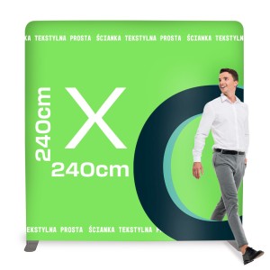Gerade textile Werbewand 240 x 240 cm - Presse-Ausstellungswand