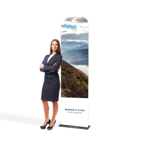Werbeständer Textil Monolith 0,6 x 2,3 m mit einseitigem Druck