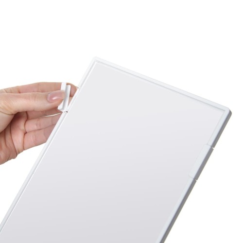 Stojak informacyjny na menu SCRITTO® A5 z podstawą T w kolorze białym dwustronny przeglądarka ekspozytor do postawienia na stół stojak na menu na informację na ulotkę na plakat