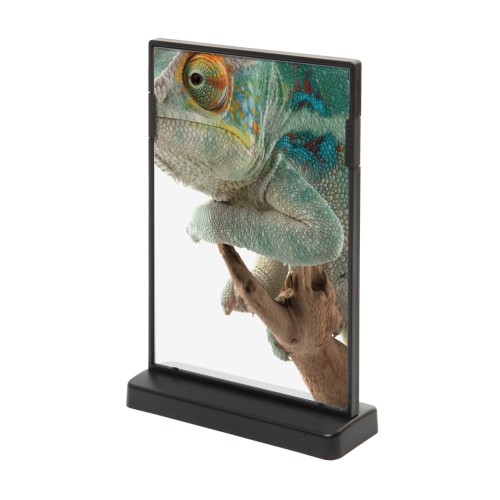 Stojak informacyjny na menu SCRITTO® A6 z podstawą T w kolorze czarnym dwustronny przeglądarka ekspozytor do postawienia na stół stojak na menu na informację na ulotkę na plakat