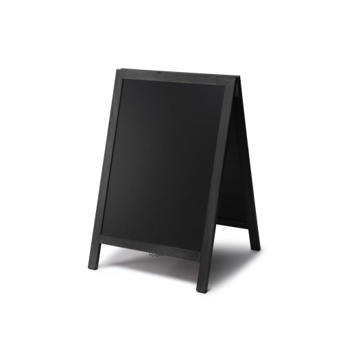 Drewniany potykacz kredowy NATURA 47 x 66 cm Czarny reklamowy potykacz kredowy do pisania markerami kredowymi