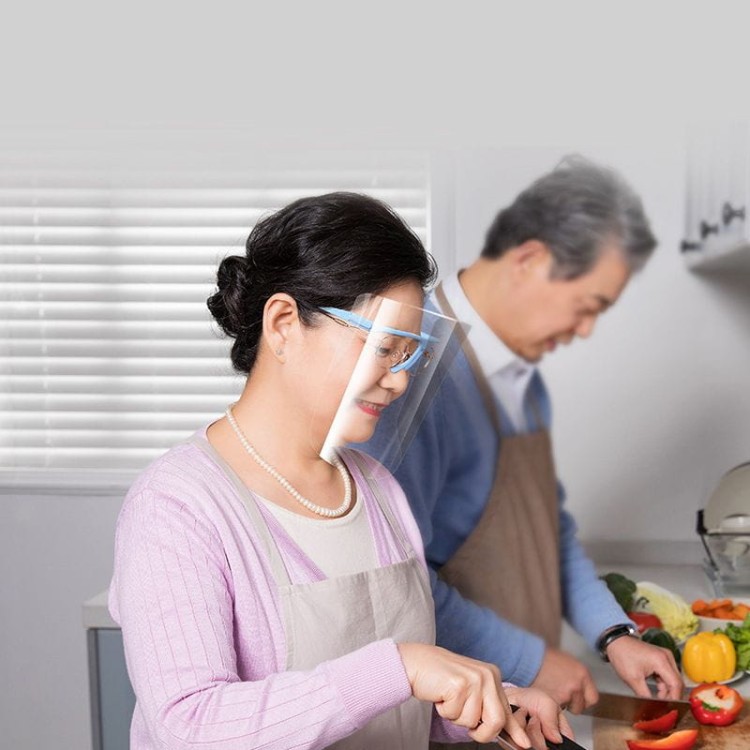 Przyłbica ochronna z okularami na twarz przyłbica okularowa przyłbica z zausznikami przezroczysta plastikowa osłona na nos i usta osłona na całą twarz