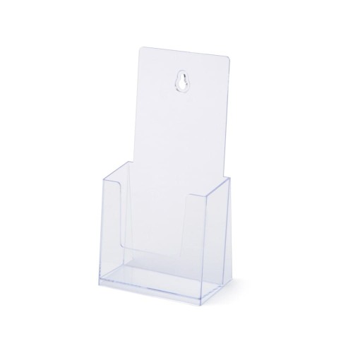 Stojak na ulotki SCRITTO® 1 x DL (1/3 A4) odlewany stojak kieszeń na ulotki prospekty do postawienia na stół ladę z możliwością powieszenia na ścianie