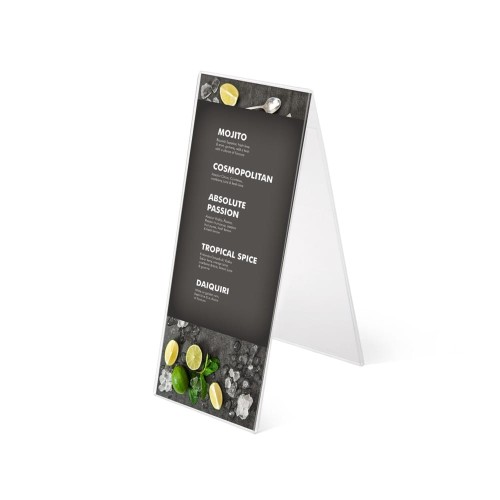 Stojak akrylowy na plakat typu A w orientacji pionowej format A6 (105 x 148 mm)