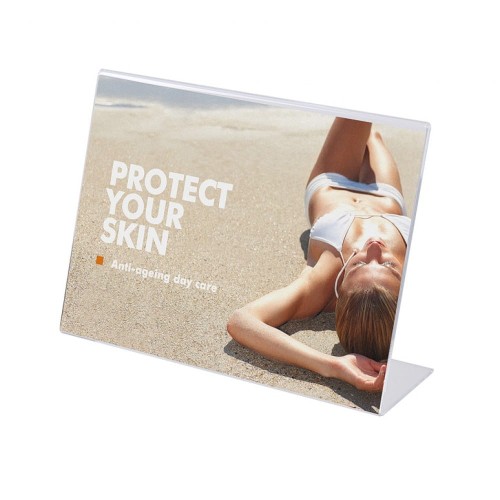 Stojak akrylowy na plakat typu L w orientacji poziomej format A8 (52 x 74 mm)