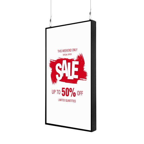 Multimedialny ekran reklamowy 43" Trend Line - Czarny - możliwość podwieszenia lub montażu na ścianie