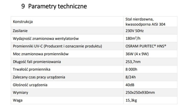 Oczyszczacz powietrza PureAir UV-C - Czarny - Profesjonalny Przepływowy Sterylizator Oczyszczacz Powietrza