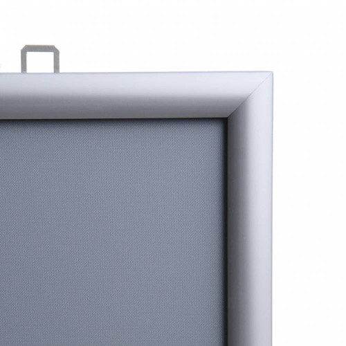 Ramka zatrzaskowa KRAST A2 (42,0 x 59,4 cm) aluminiowa srebrna dwustronna z ostrym prostym narożnikiem rama ramka plakatowa OWZ na plakat na zdjęcia profil 25 mm