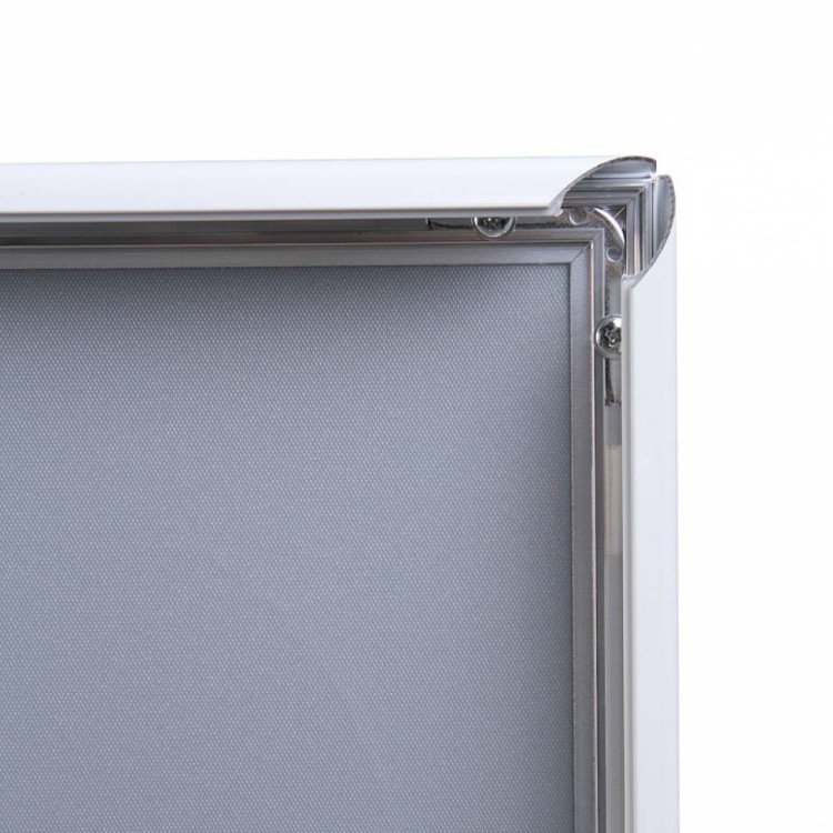 Ramka zatrzaskowa KRAST A0 (84,1 x 118,9 cm) aluminiowa biała z ostrym prostym narożnikiem rama ramka plakatowa OWZ ścienna na plakat na zdjęcia profil 25 mm