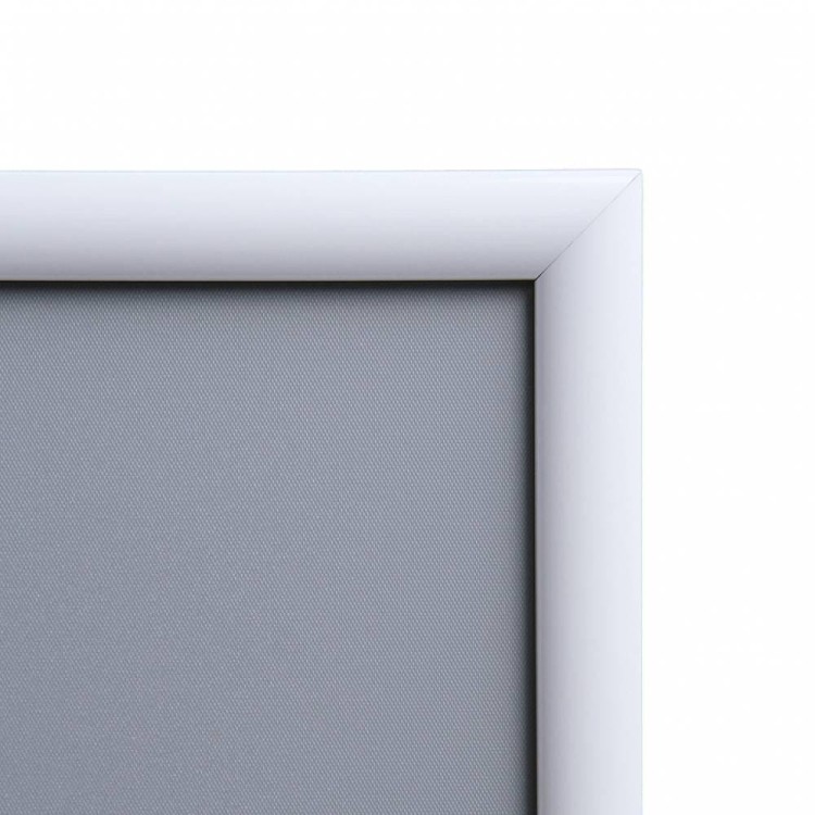 Ramka zatrzaskowa KRAST B2 (50,0 x 70,0 cm) aluminiowa biała z ostrym prostym narożnikiem rama ramka plakatowa OWZ ścienna na plakat na zdjęcia profil 25 mm