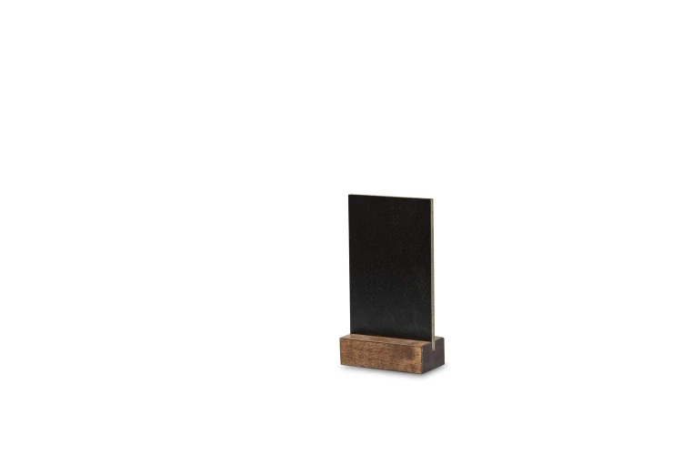 Fotowiedergabeskala - A5 Kreideständer für Theke BRICK Holzschreibtafel mit schwarzer Oberfläche zum Schreiben mit Kreidemarkern