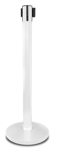 Słupek z taśmą zwijaną 235 cm P-EXTBE - Biały - Słupek odgradzający hotelowy słupek z taśmą zwijaną do Hotelu do Restauracji do strefy VIP