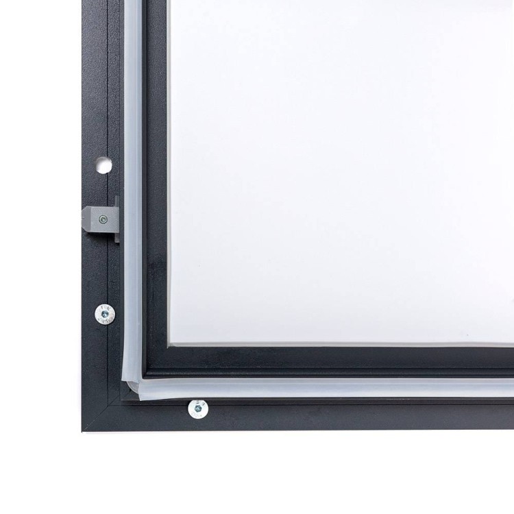 Gablota magnetyczna SLM 12xA4 87x91 cm z certyfikatem trudnopalności B1 zamykana na kluczyk do użytku zewnętrznego gablota zewnętrzna gablota ogłoszeniowa gablota informacyjna tablica ogłoszeń tablica informacyjna ogniotrwała antracyt