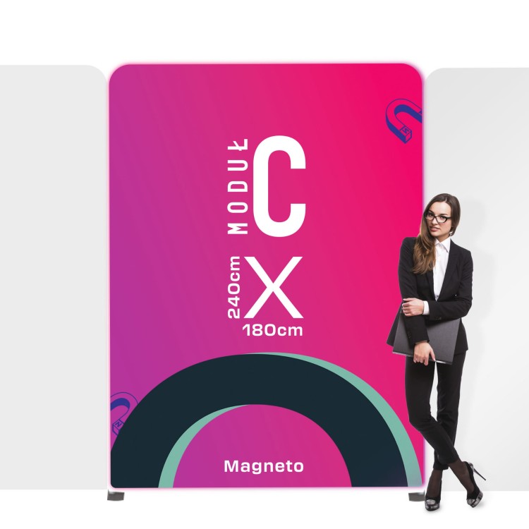 Moduł C Stoiska Magneto 180 x 240 cm z wydrukiem jednostronnym