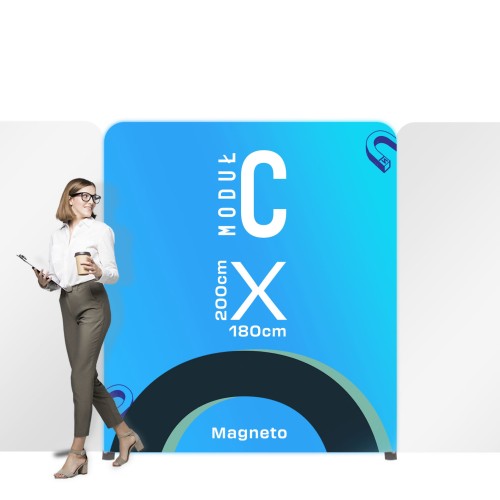 Moduł C Stoiska Magneto 180 x 200 cm z wydrukiem jednostronnym