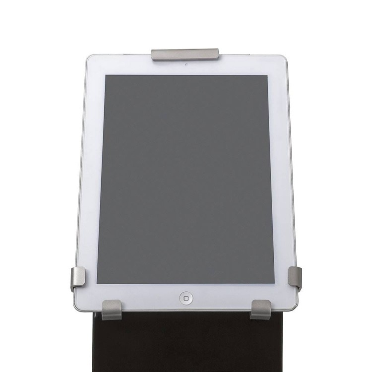Stalowy stojak z uchwytem na tablet - czarny stojak na tablet stojak multimedialny stojak informacyjny do restauracji gastronomii do hotelu
