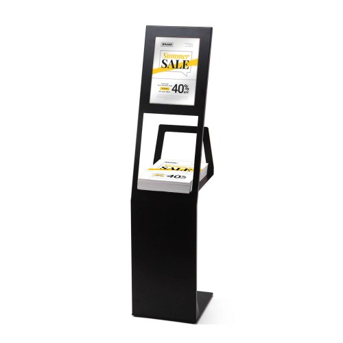 Stojak na ulotki z kieszenią magnetyczną na plakat A4 czarny stojak informacyjny na ulotki stojak na katalogi z ramką A4 stojak prezentacyjny z miejscem na plakat do kiosku do branży detalicznej do hotelu