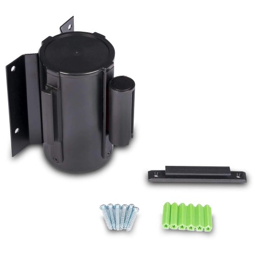 Głowica naścienna z czarną taśmą zwijaną 200 cm P-EXTBE kasetka kaseta ze zwijaną taśmą odgradzającą