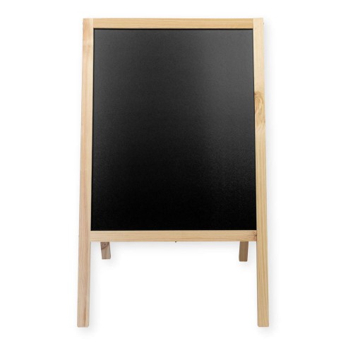 Dwustronny drewniany potykacz kredowy informacyjny (60 x 100 cm) do pisania stojąca tablica - naturalny