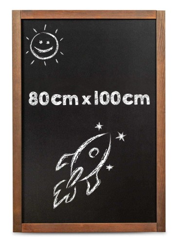 Tablica kredowa FOREST 80 x 100 cm drewniana tablica kredowa z czarną powierzchnią do pisania markerami kredowymi