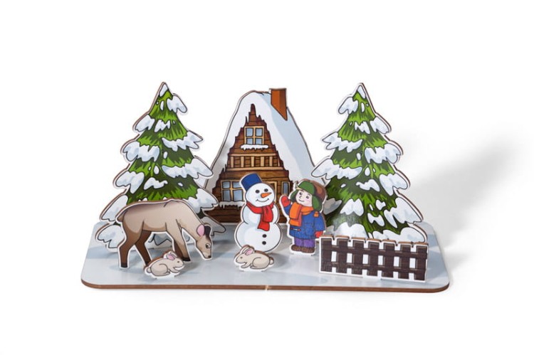 Dekoracja świąteczna ZIMA wielobarwny