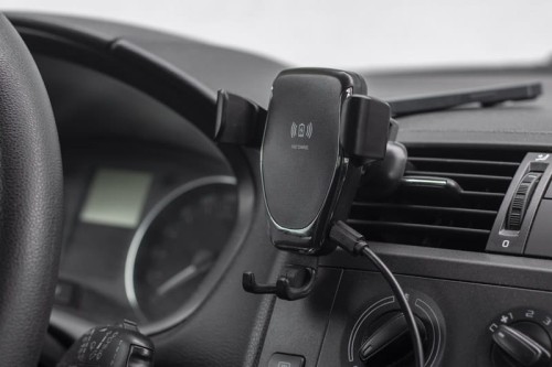 Uchwyt do telefonu z ładowarką indukcyjną GARI 15W czarny