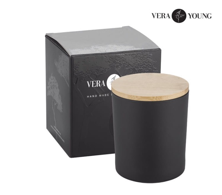 Świeca sojowa 220g - Norwegian Woods - VERA YOUNG czarny