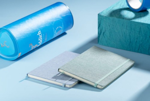 Notes z recyklingowanej bawełny BIVELLO A5 seledynowy