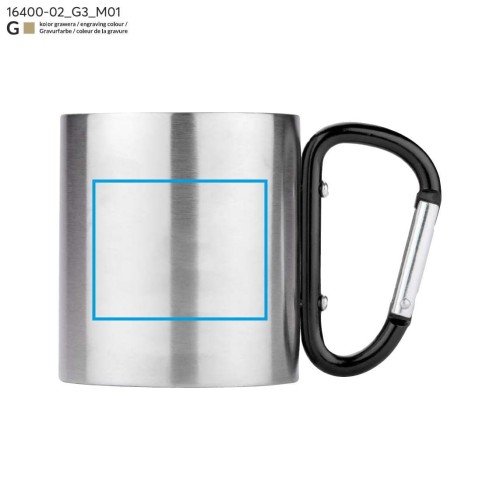 Kubek z karabińczykiem CAMPIC 200 ml czarny