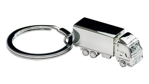 Brelok TIR 3D srebrny