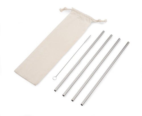 Zestaw słomek ROKKO srebrny