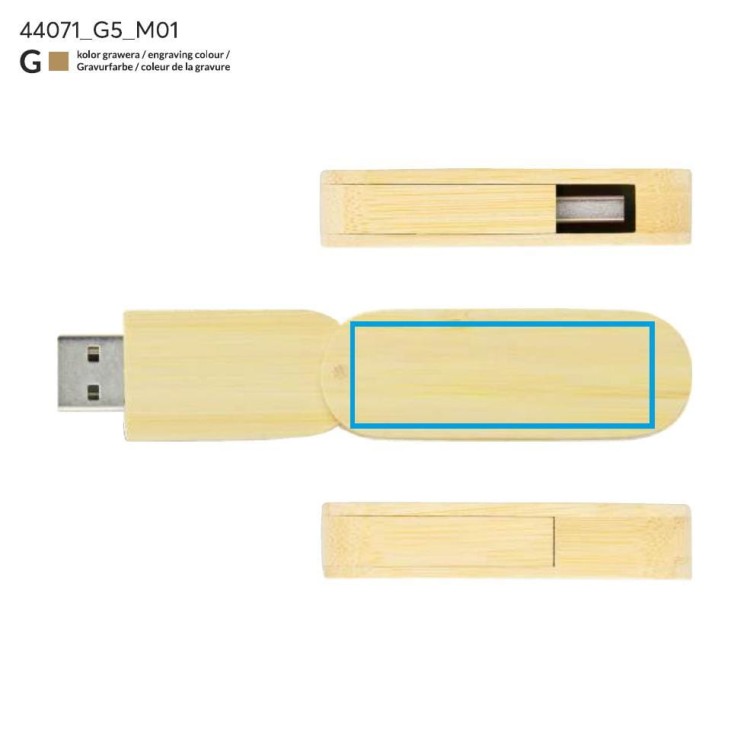 Pamięć USB bambusowa STALK 8 GB brązowy
