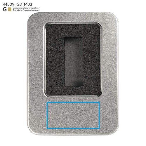 Puszka duża z wkładem na mniejszą pamięć USB srebrny