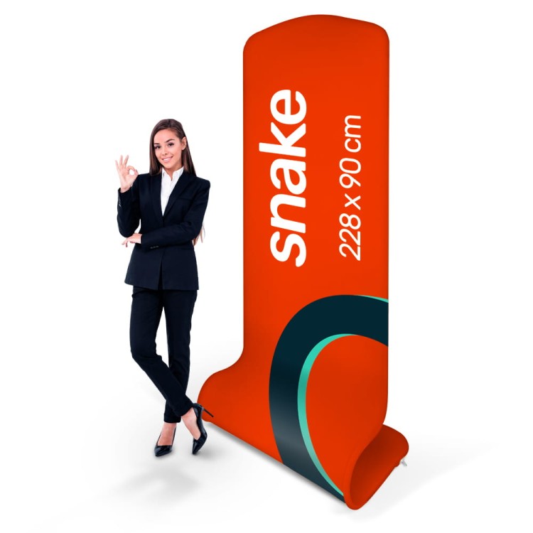 Stand reklamowy tekstylny Snake 0,9 x 2,2 m z wydrukiem