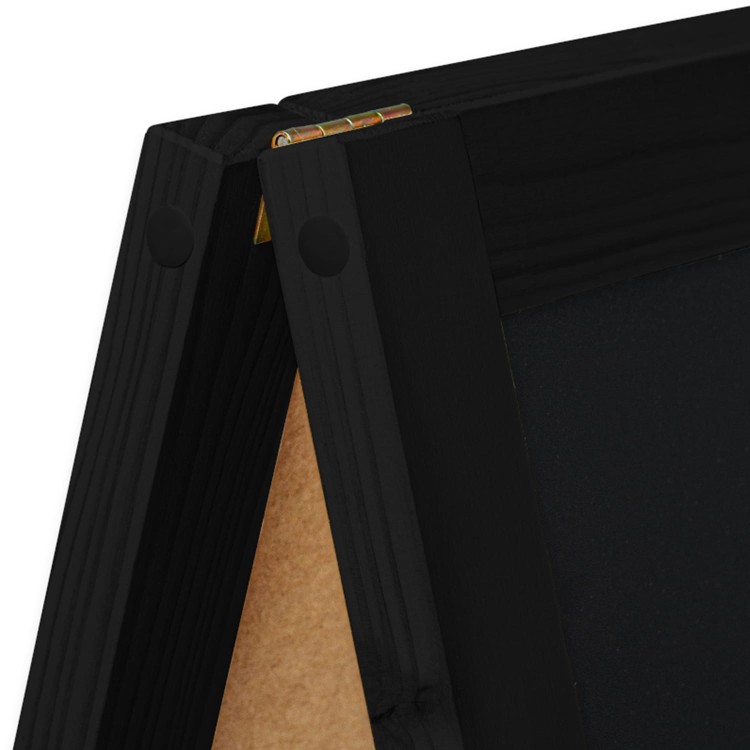 Dwustronny drewniany potykacz kredowy (61 x 118 cm) - czarny potykacz reklamowy