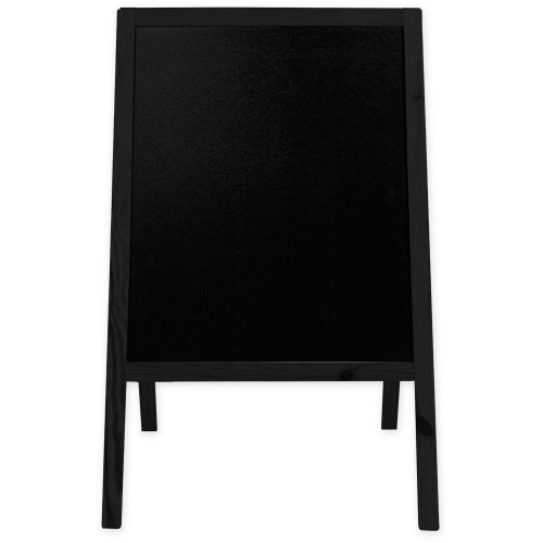 Dwustronny drewniany potykacz kredowy (60 x 100 cm) - czarny potykacz reklamowy