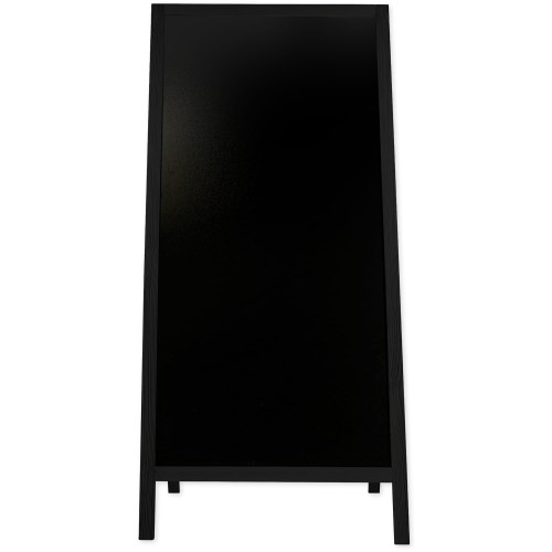 Dwustronny drewniany potykacz kredowy (61 x 118 cm) - czarny potykacz reklamowy