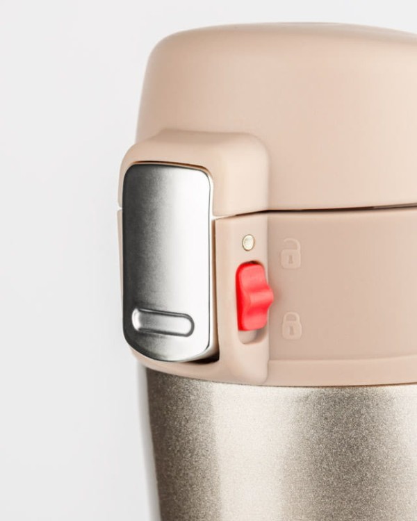 Kubek termiczny LOCK 440 ml szampański (jasnozłoty)