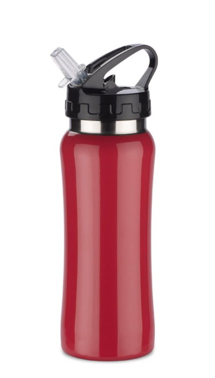 Bidon stalowy PATRO 600 ml czerwony z logo