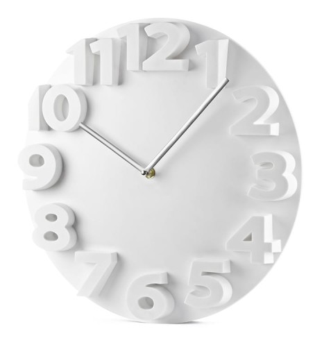 Zegar ścienny MAURO biały z logo