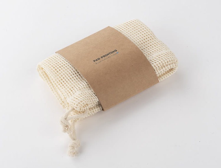 Zestaw worków wielorazowych GREENS beżowy (naturalny) z logo