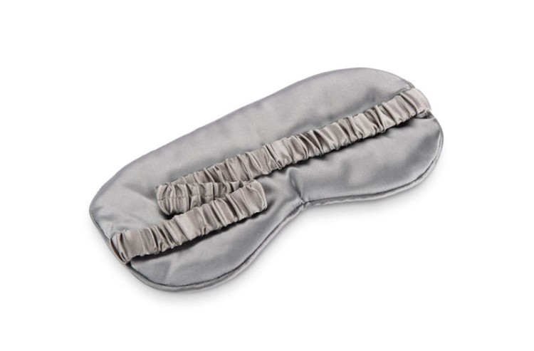 Opaska na oczy do spania VELURO popielaty (szary) z logo