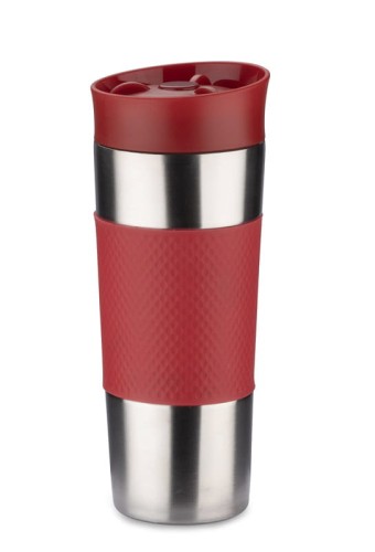 Kubek termiczny RONDE 420 ml czerwony z logo