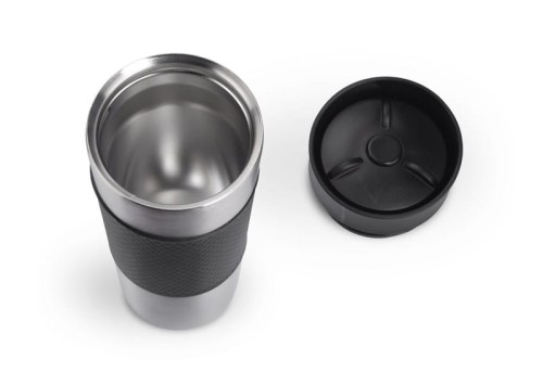 Kubek termiczny RONDE 420 ml czarny z logo