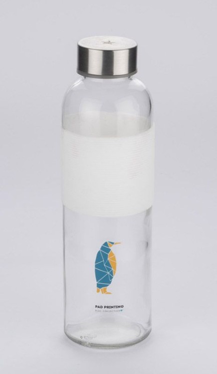Butelka szklana GLASSI 510 ml biały z logo