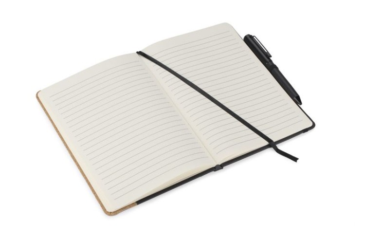 Zestaw - notes z długopisem ZENIX A5 czarny z logo