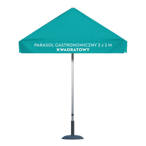 Parasol gastronomiczny 2x2 - kwadrat z indywidualnym nadrukiem ogrodowy barowy parasol restauracyjny piwny handlowy parasol hotelowy parasol reklamowy