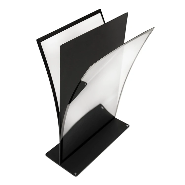 Dwustronny stojak akrylowy LINEO typu T format A4 (297x210 mm) informacyjny na ulotki, plakaty, broszury